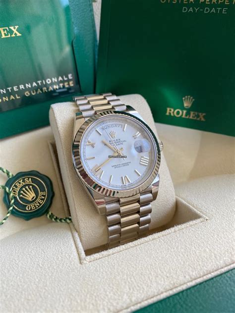 white gold presidential rolex roman mens